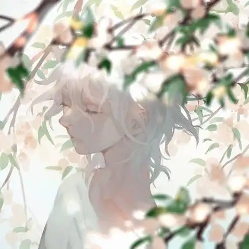 动漫男头像白发少年