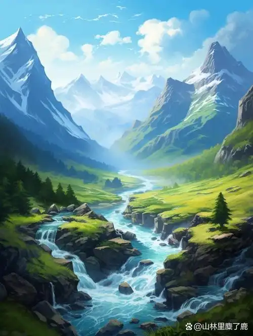 高山流水招财图78