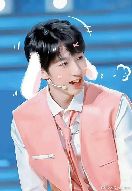 贺峻霖兔耳朵错位图#小兔子才是贺老师的本体吧哈哈哈哈真的好可爱啊