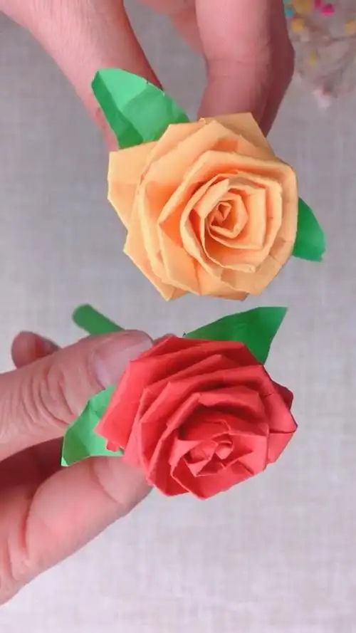 手工折纸:玫瑰花