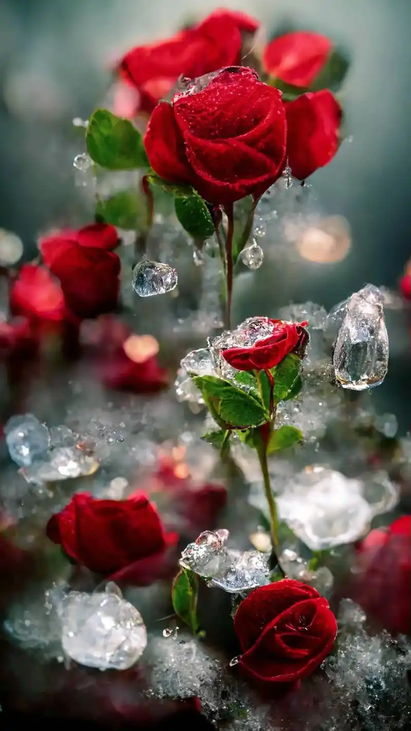 浪漫的冰川玫瑰 当然要分享给你啦#抖音图文来了 #手机壁纸  - 抖音