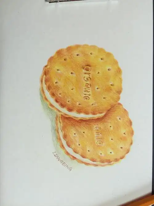 彩铅画奶油夹心饼干