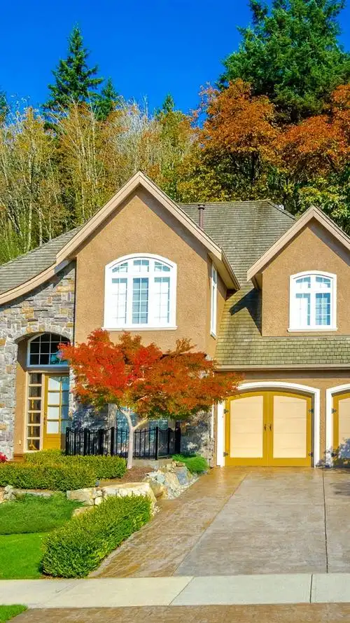 iphone 壁纸 秋天,房子,别墅,树木