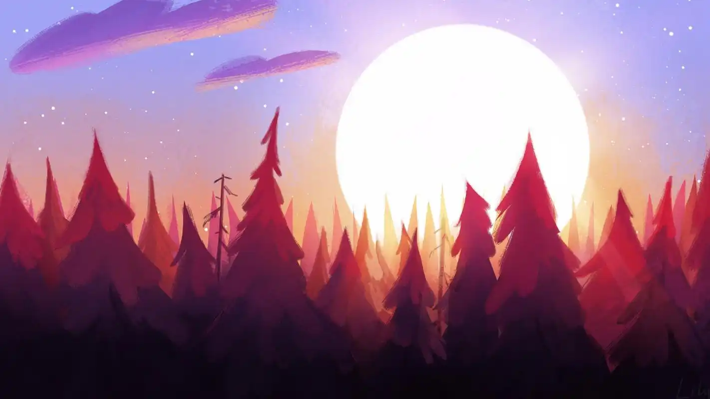 唯美意境艺术插画桌面壁纸高清大图预览1920x1080_设计创意下载_美桌