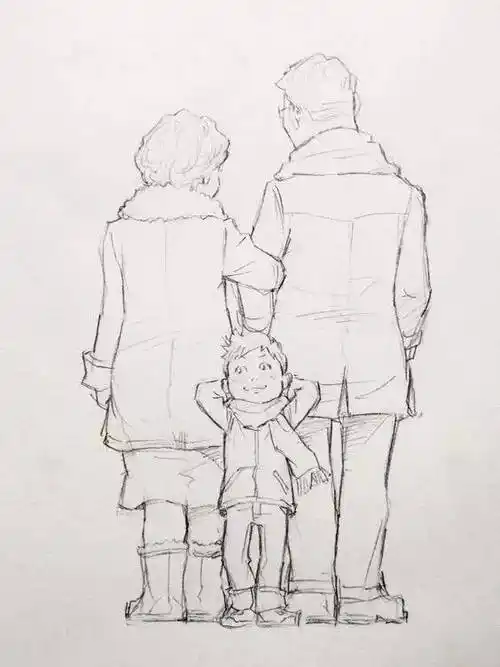 幸福的一家三口还有幸福的一家五口奶奶和小孙子的日常小女孩与宠物