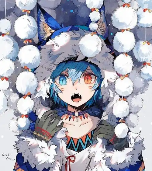 画风精致的动物拟人化少年插画对于毛发质感的刻画真是绝了