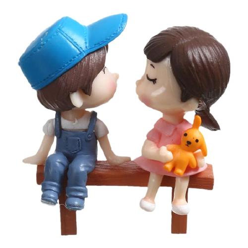可爱仿真情侣公仔迷你小女孩儿童玩具手办人偶微缩模型微景观摆件