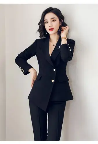 西装套装2020新款时尚修身英伦风女士职业装ol西服正装外套