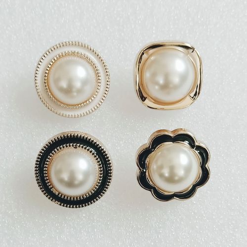 毛衣上衣纽扣女士百搭珍珠圆形扣子毛呢羊绒大衣外套时尚装饰钮扣