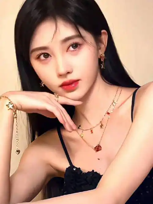 鞠婧祎穿黑色露腰皮裙超露出事业线妩媚风情性感妖艳