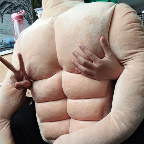 抱枕八块腹肌肌肉猛男睡觉女生男友男朋友搞怪靠垫