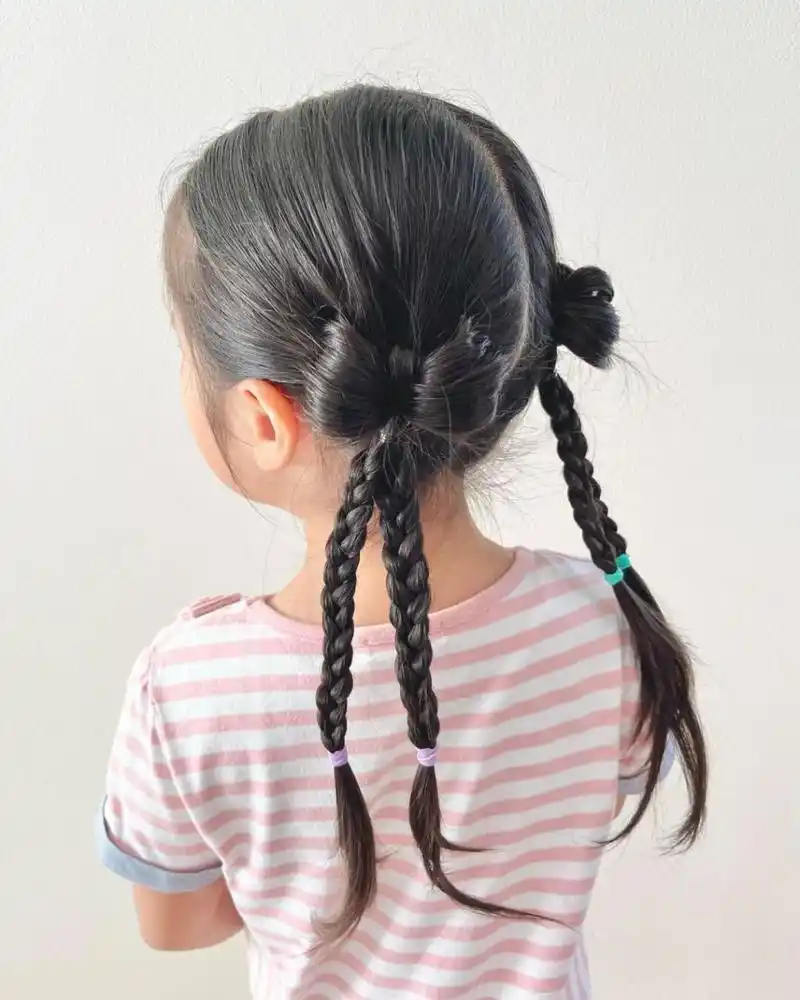 之双马尾麻花辫建议收藏 #儿童日常编发# #儿童编发# #小女孩编发