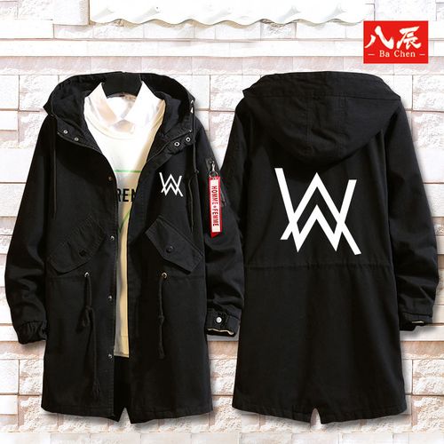 alan walker艾伦沃克街头潮连帽风衣oversize秋冬外套男中长款