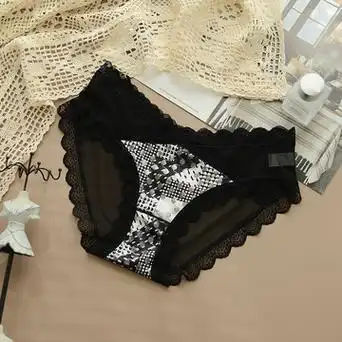 胖mm200斤性感中腰三角蕾丝女士内裤透明镂空设计诱人诱惑