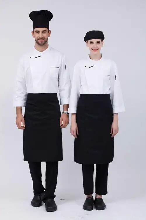 厨师服法式西餐厅蛋糕店烘焙男女厨师餐饮工作服长袖面包店西饼屋厨房