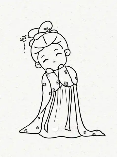 公主简笔画 第1页古装简笔画服装 第5页小学生绘画古装人物简笔画集