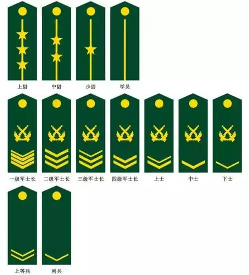 人民解放军军衔肩章07式(部分)   part     军训