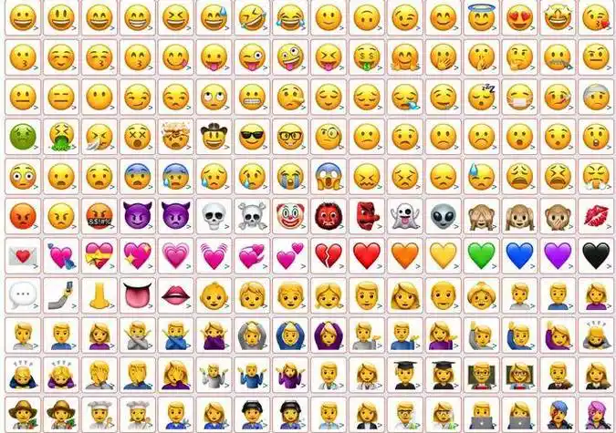 分享-emoji表情包大全-苹果/qq微信热门笑脸和人物_网页_图版_符号