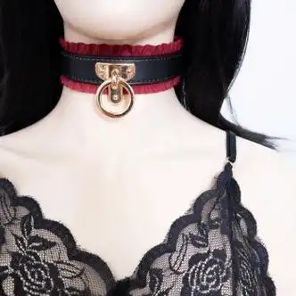 sm项圈定制刻字牵引绳k9牵引绳链子女m人用拘束人戴女生母狗 黑色项圈