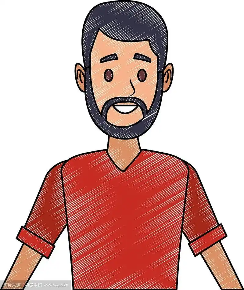 年轻人脸上胡子拉碴