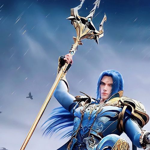 大陆斗罗手办唐山魂骨斗罗大陆唐三海神三叉戟一米动漫挂件