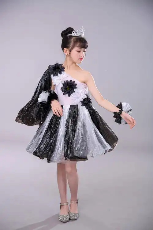 fmzxg 环保时装秀儿童服装儿童时装秀环保服装幼儿园diy手工自制创意