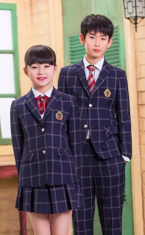 大连英伦格子校服定制
