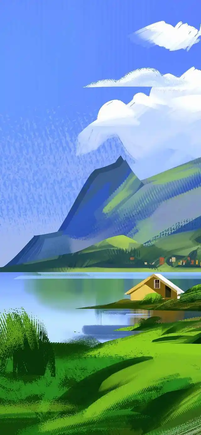 唯美清新风景插画,向往中的美好生活
