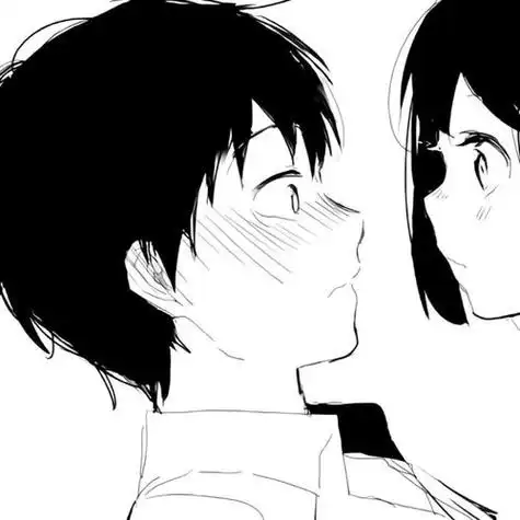 黑白日漫情侣头像