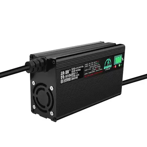 高端铝壳数显自动断电锂电池充电器48v5a6a7a8a9a大功率电车快充