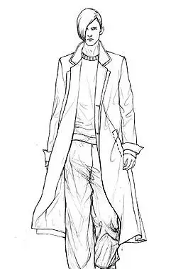 贵公子气质大风衣男装服装效果图