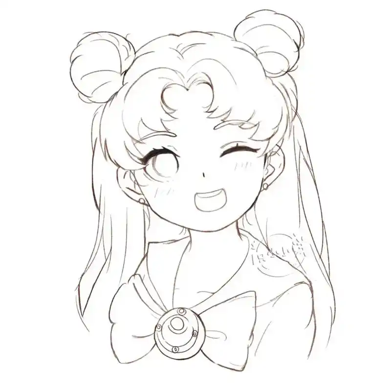 临摹一个漫画头像叭美少女战士百变小樱让我康康是谁的童年