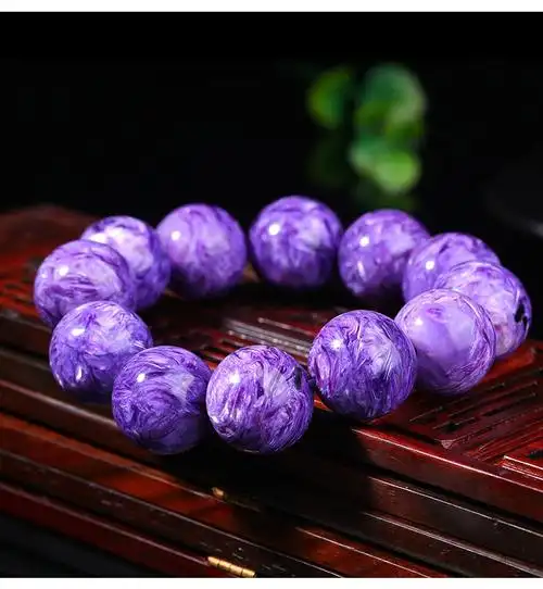 青鹊凰 紫龙晶单圈手链男女款 紫色水晶手串饰品礼物 送女朋友 11.5mm