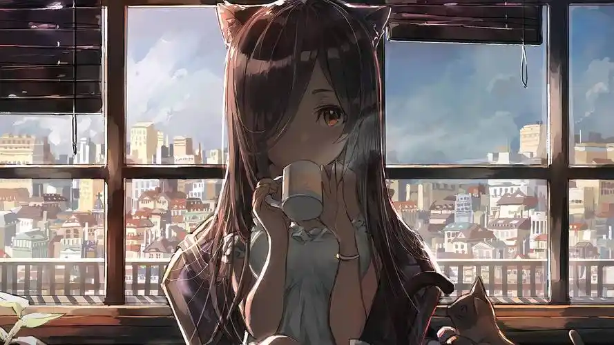 猫耳少女4k高清动漫壁纸