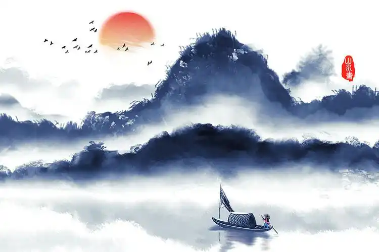 山水画图片经典山水国画高清大图中国风山水风景画图片大全