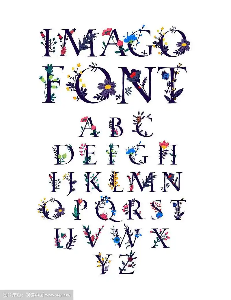 花草英文字母字体