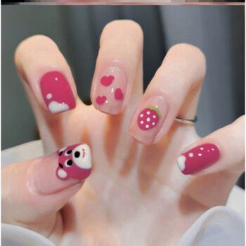 热奥 小孩穿戴美甲贴纸儿童穿戴甲片10岁女童的儿童美甲贴片假指甲学