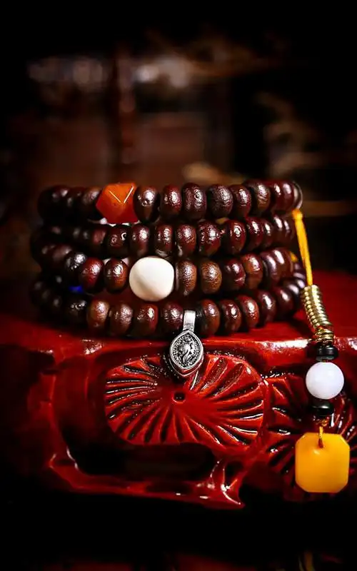 时乾 紫金钵盂菩提子佛珠108颗手串 男女藏式文玩配饰佛珠手链佛音碗