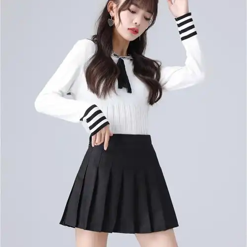 秋季百褶短裙学院风半身裙可盐可甜炸街百搭女装jk制服