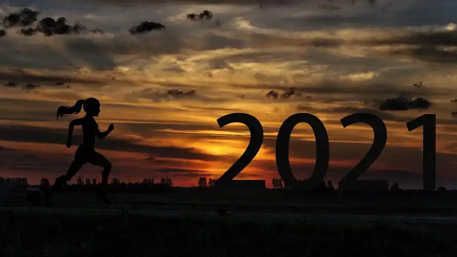 迈向2021创意剪影背景图