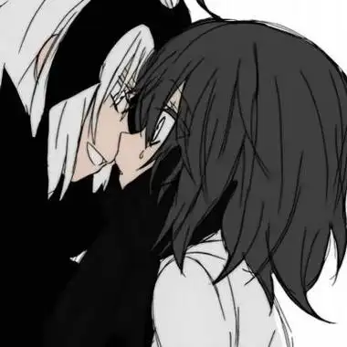 很撩人的禁欲黑白动漫情侣头像图片