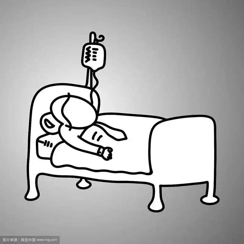 生病的商人躺在病床上