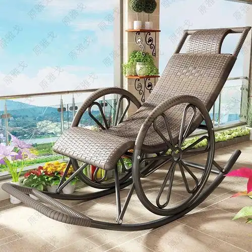 摇摆椅阳台椅午睡椅休闲椅逍遥椅懒人摇椅 经典双层-黑色【图片 价格