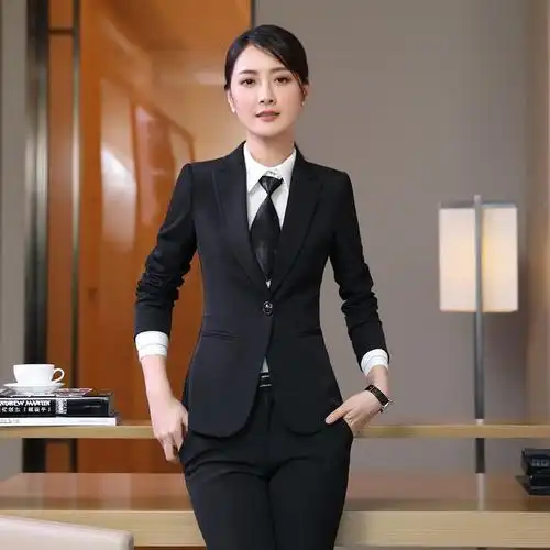 职业装女装套装长袖商务正装女套装面试大学生工作服西服套装女秋