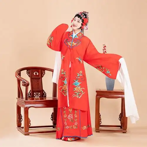 戏服装女花旦京剧古装越剧新款演出头饰戏曲水袖小旦戏剧衣服戏服