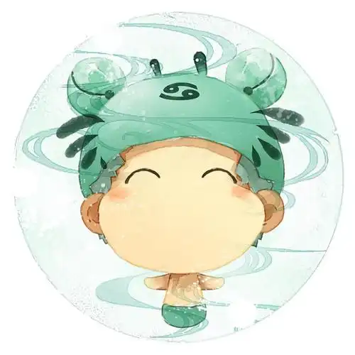 脸朝上的巨蟹座男生圆头像