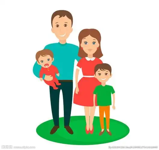 卡通四口之家矢量图图片很幸福的一家人,超可爱的一家四口头像一家四