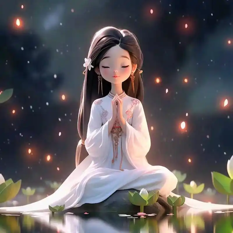 双手合十祈祷的佛系女头.愿家人一身健康喜乐#禅悟人生 #治愈 - 抖音