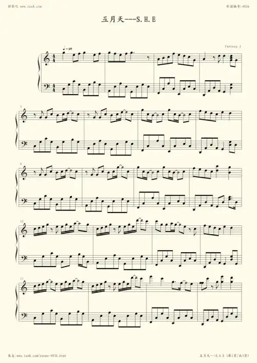 《五月天,钢琴谱》she,she|弹吧|钢琴谱|吉他谱|钢琴曲|乐谱|五线谱