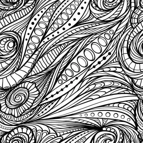 手绘黑白无缝图案矢量